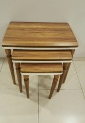 Mdf çift katlı zigon sehpa 3lü